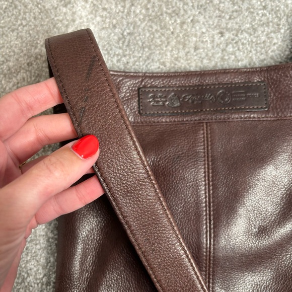 🔑 VINTAGE fossil brown leather crossbody bag - Picture 15 of 16